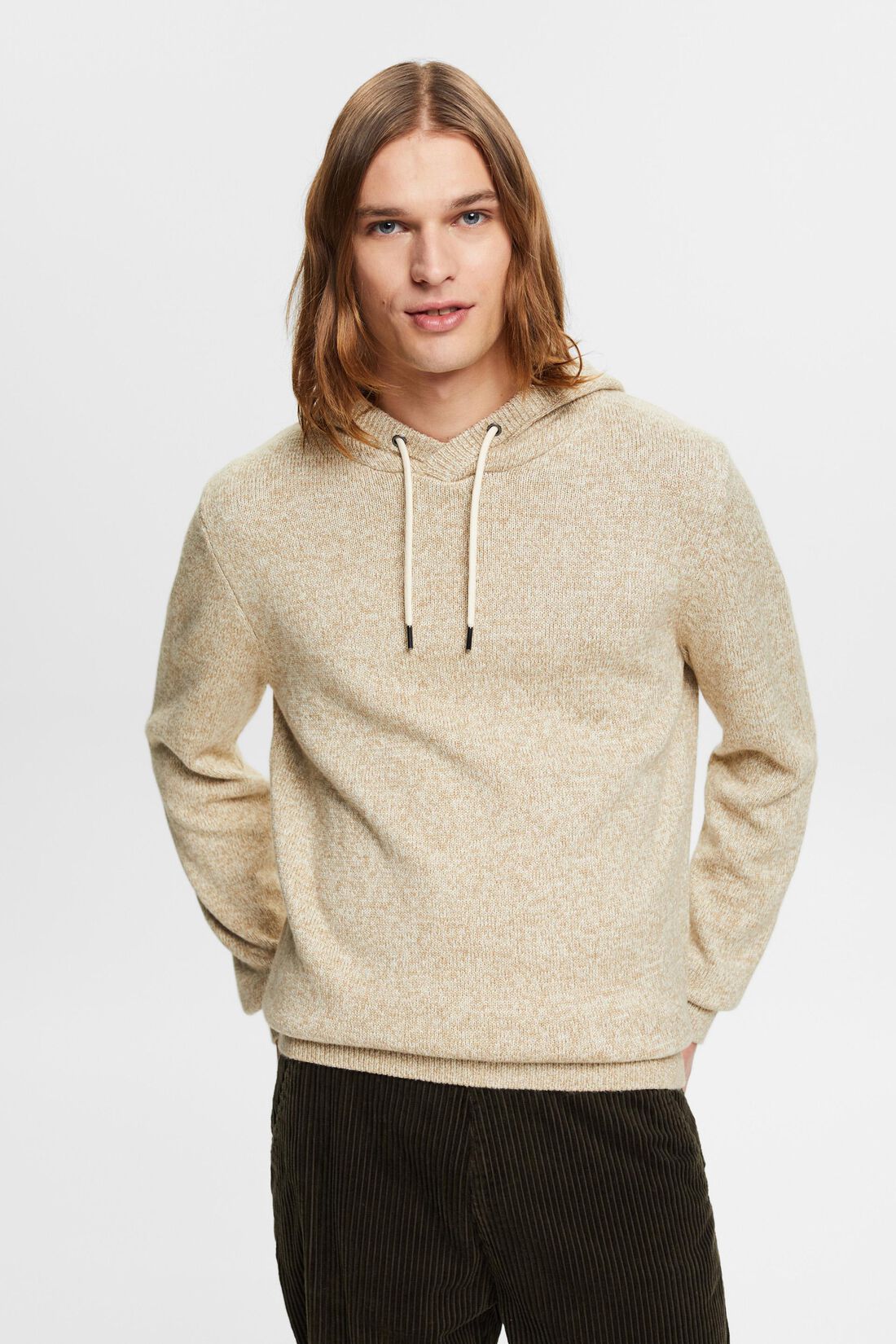 Hoodie aus meliertem Strick