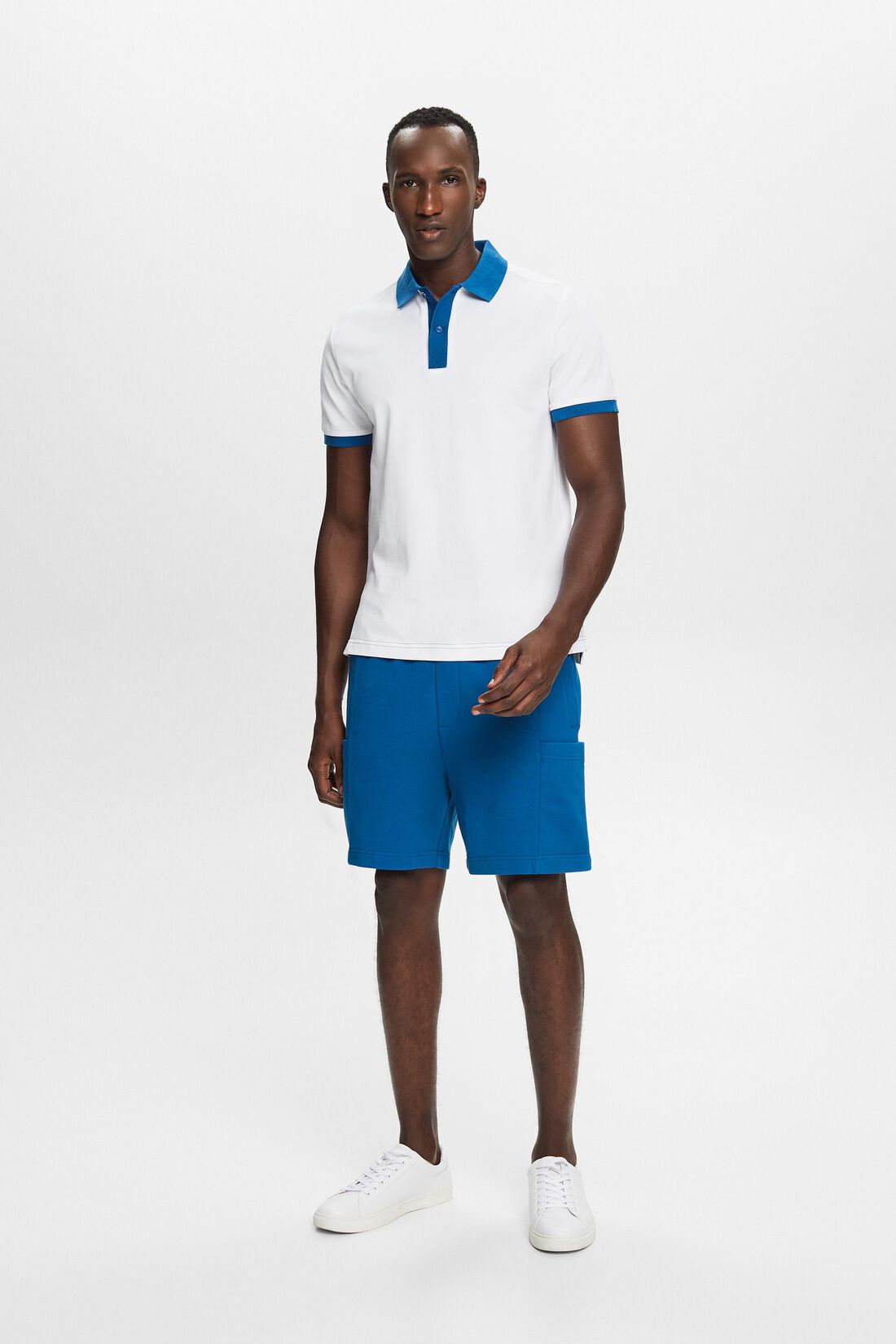 Zweifarbiges Piqu&eacute;-Poloshirt