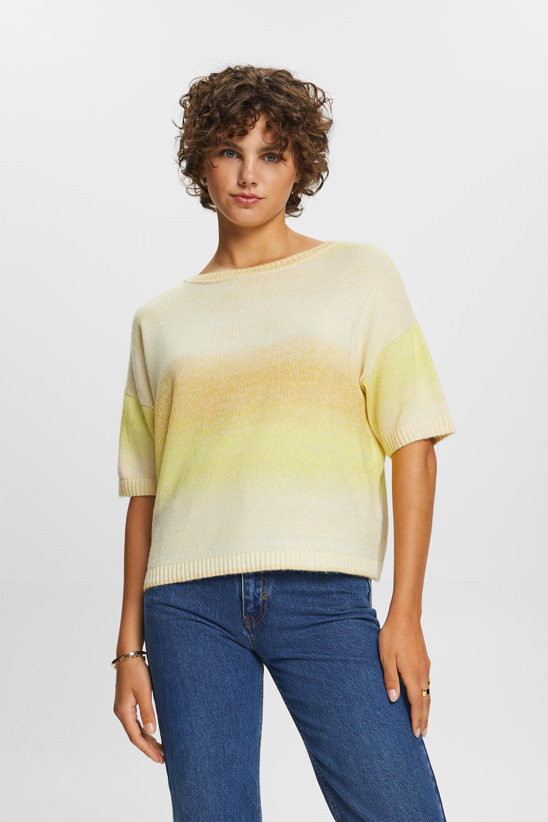 Kurz&auml;rmliger Pullover, Baumwollmix