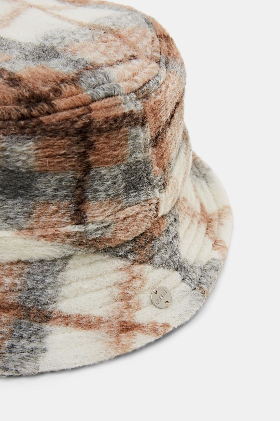 Karierter Bucket Hat aus weich aufgerautem Stoff