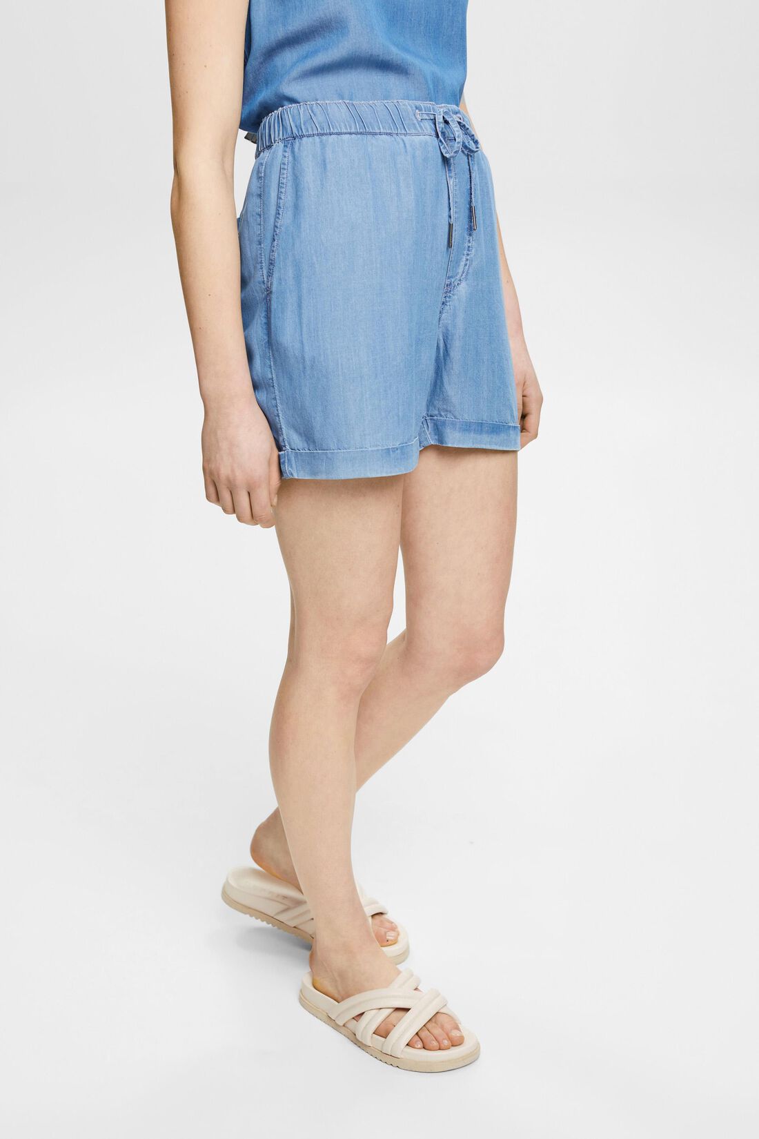 Aus TENCEL&trade;: Shorts in Denimoptik