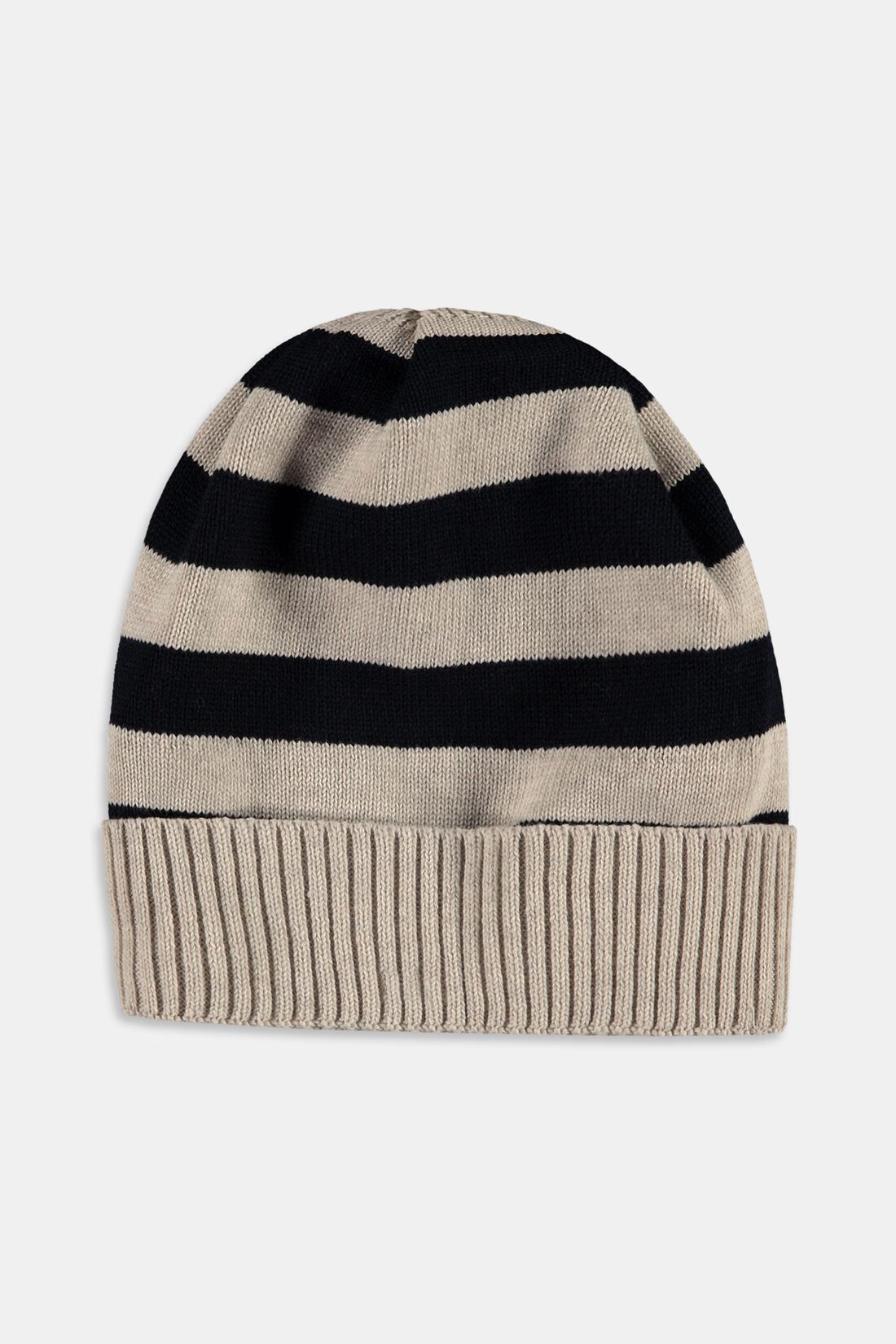 Strick-Beanie mit Streifen