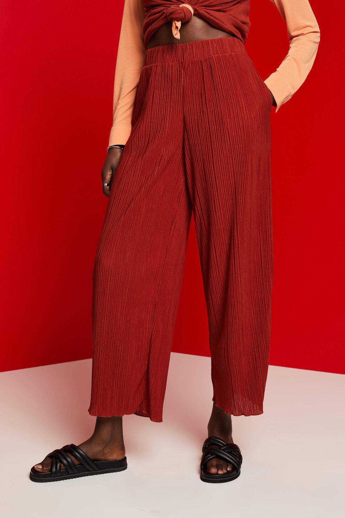 Weiche Jerseyhose mit Plisseefalten