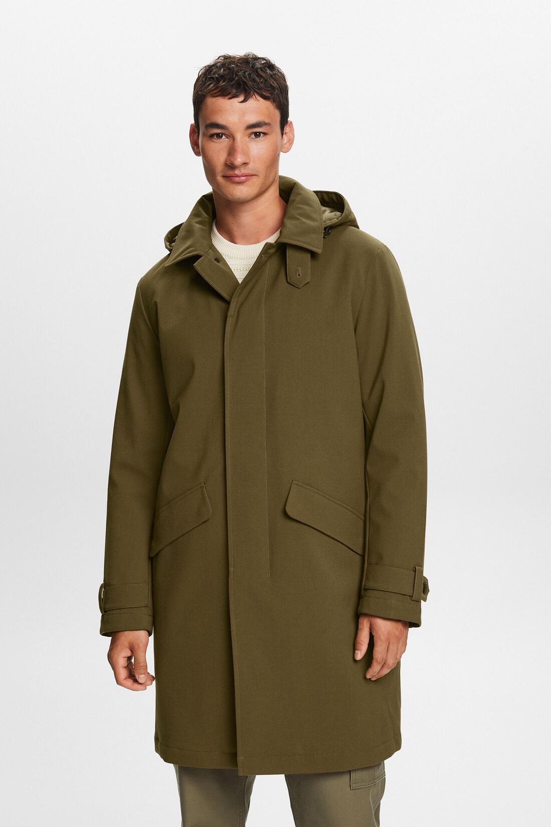 Recycelt: Wattierter Mac Coat mit flexibler Kapuze