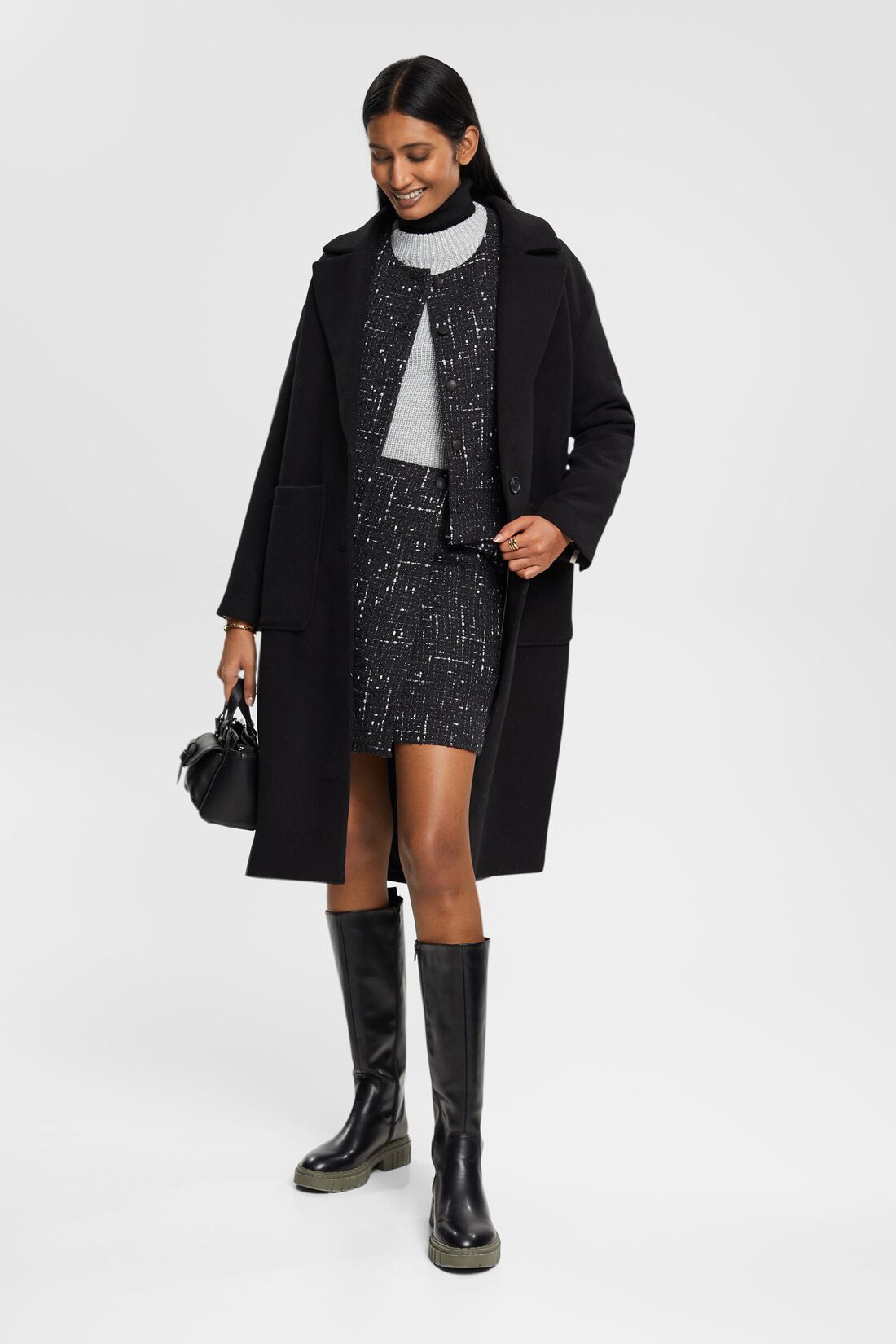 Boucl&eacute;-Jacke im Cropped-Design