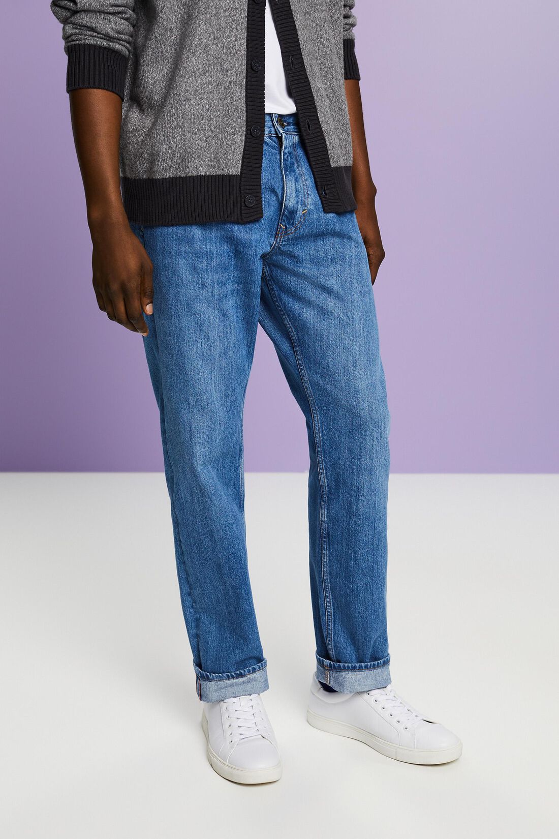 Jeans mit geradem Bein und mittlerer Bundh&ouml;he