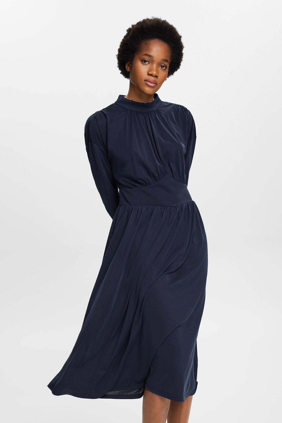 Drapiertes Midikleid