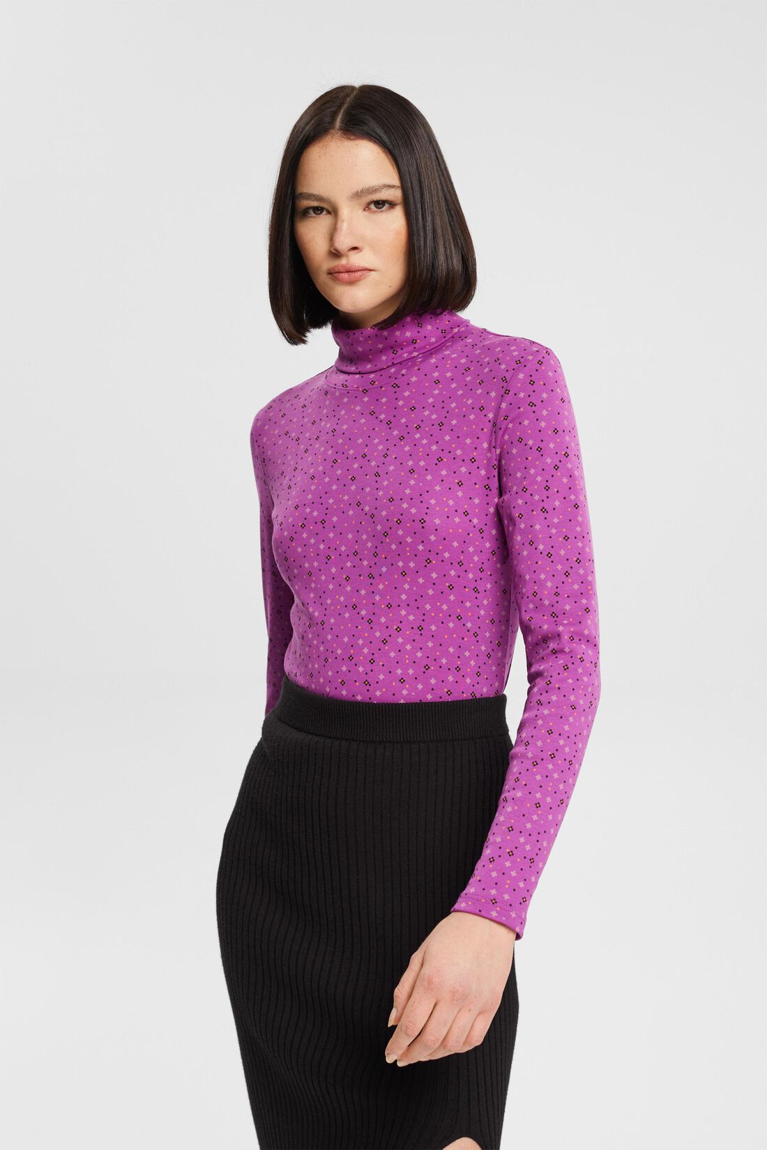 Longsleeve mit Muster, 100% Baumwolle