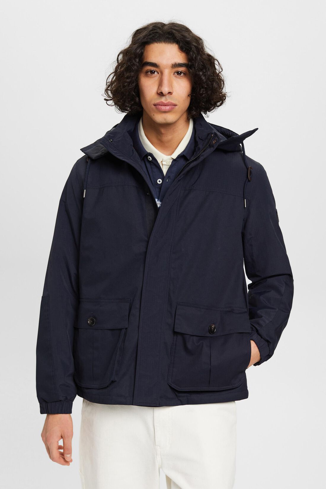 Utility-Jacke mit abnehmbarer Kapuze