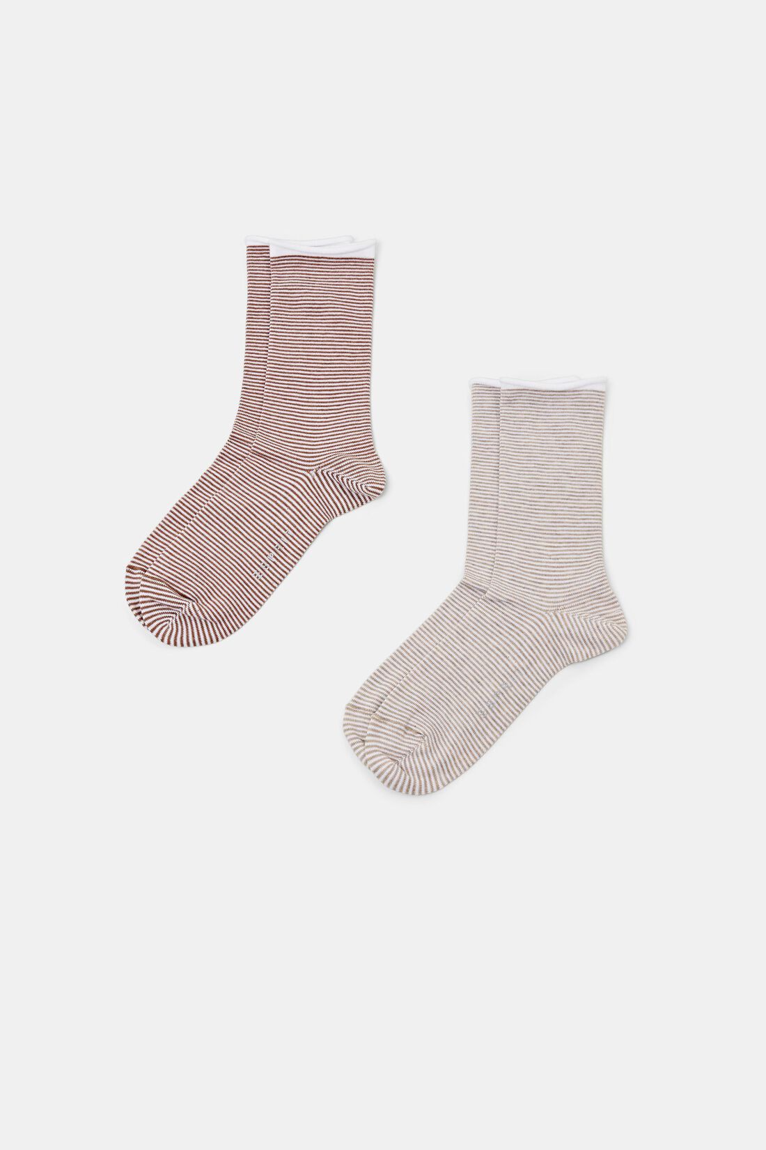 Gestreifte Socken mit Rollrand, Bio-Baumwolle