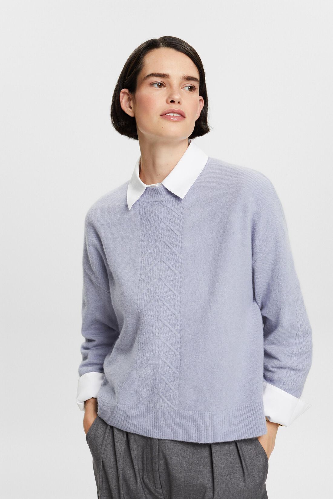 Strickpullover mit Rundhalsausschnitt