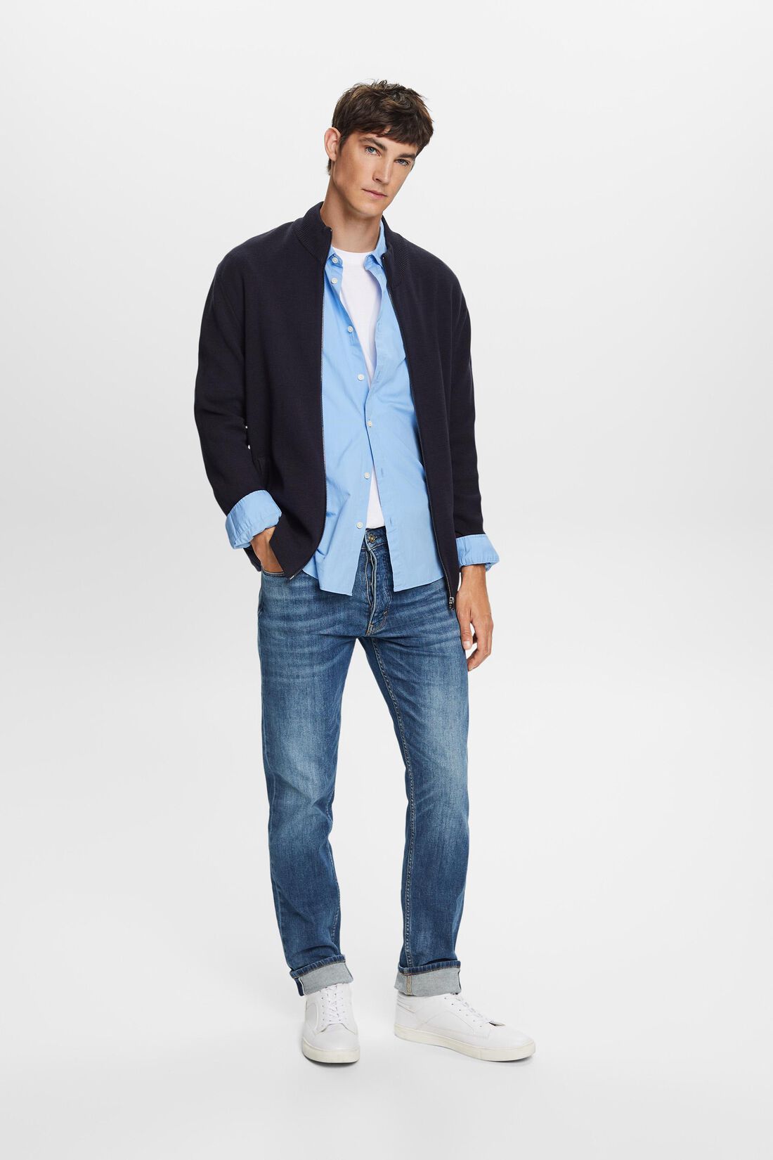 Jeans mit mittlerer Bundh&ouml;he und Premium-Selvedge-Naht