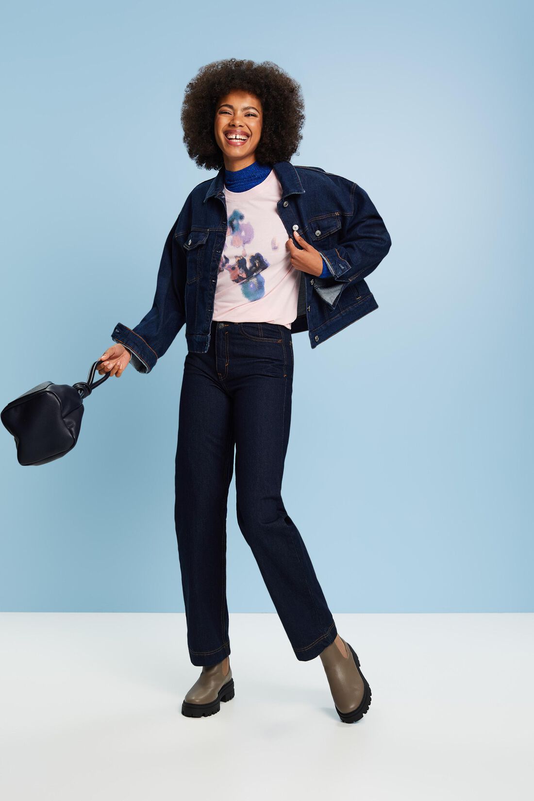 Jersey-T-Shirt mit Print vorne