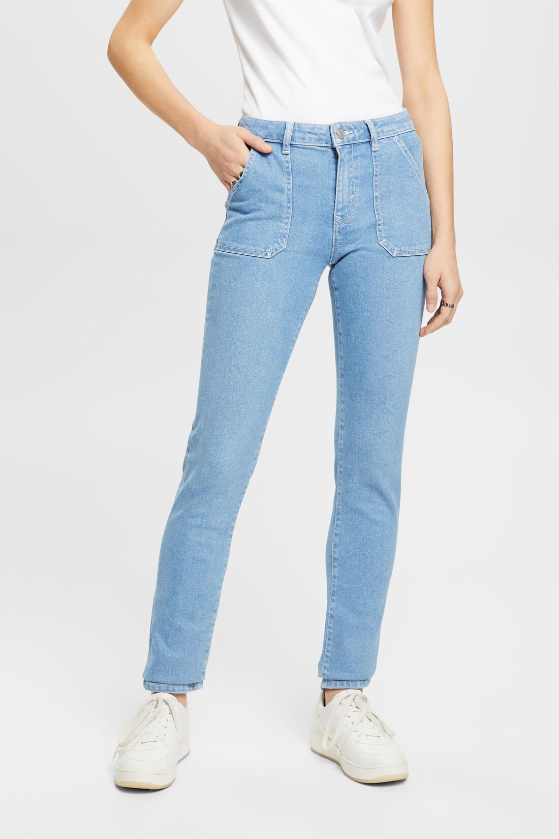 Slim-Fit-Jeans mit mittlerer Bundh&ouml;he