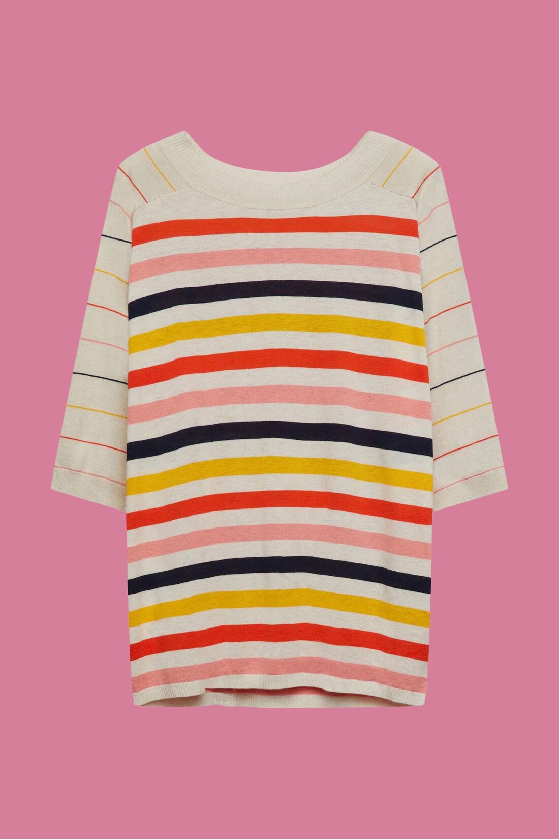 Pullover mit Cropped-&Auml;rmeln und Leinen