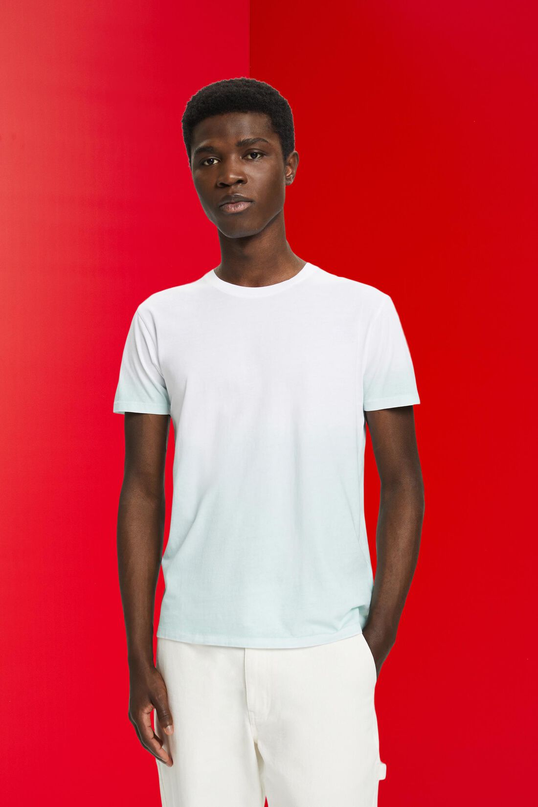 Zweifarbig blass gef&auml;rbtes T-Shirt