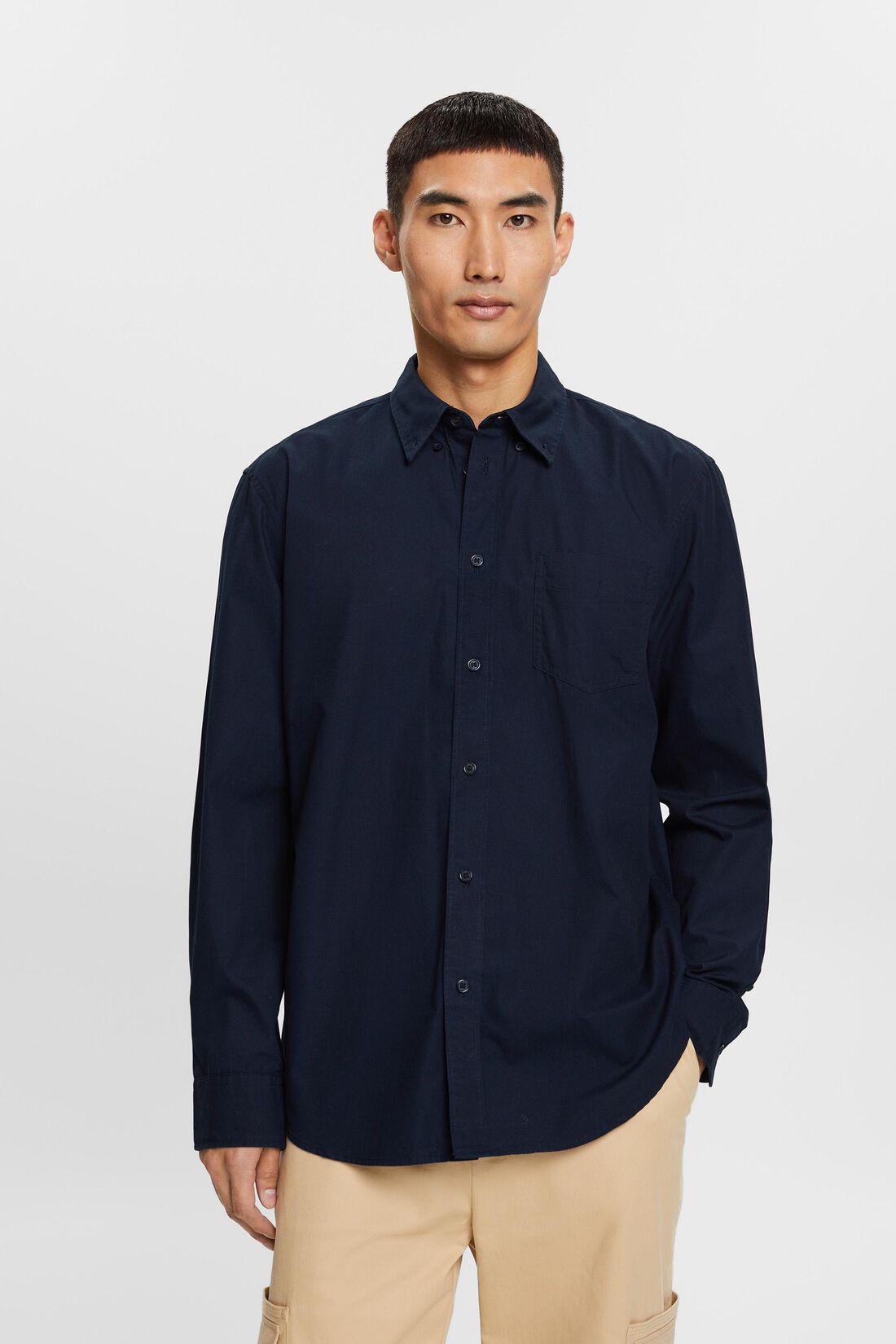 Button-Down-Hemd aus Popeline, 100% Baumwolle