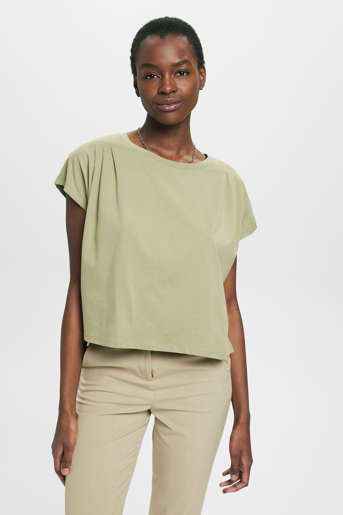 T-Shirt mit Faltendetails