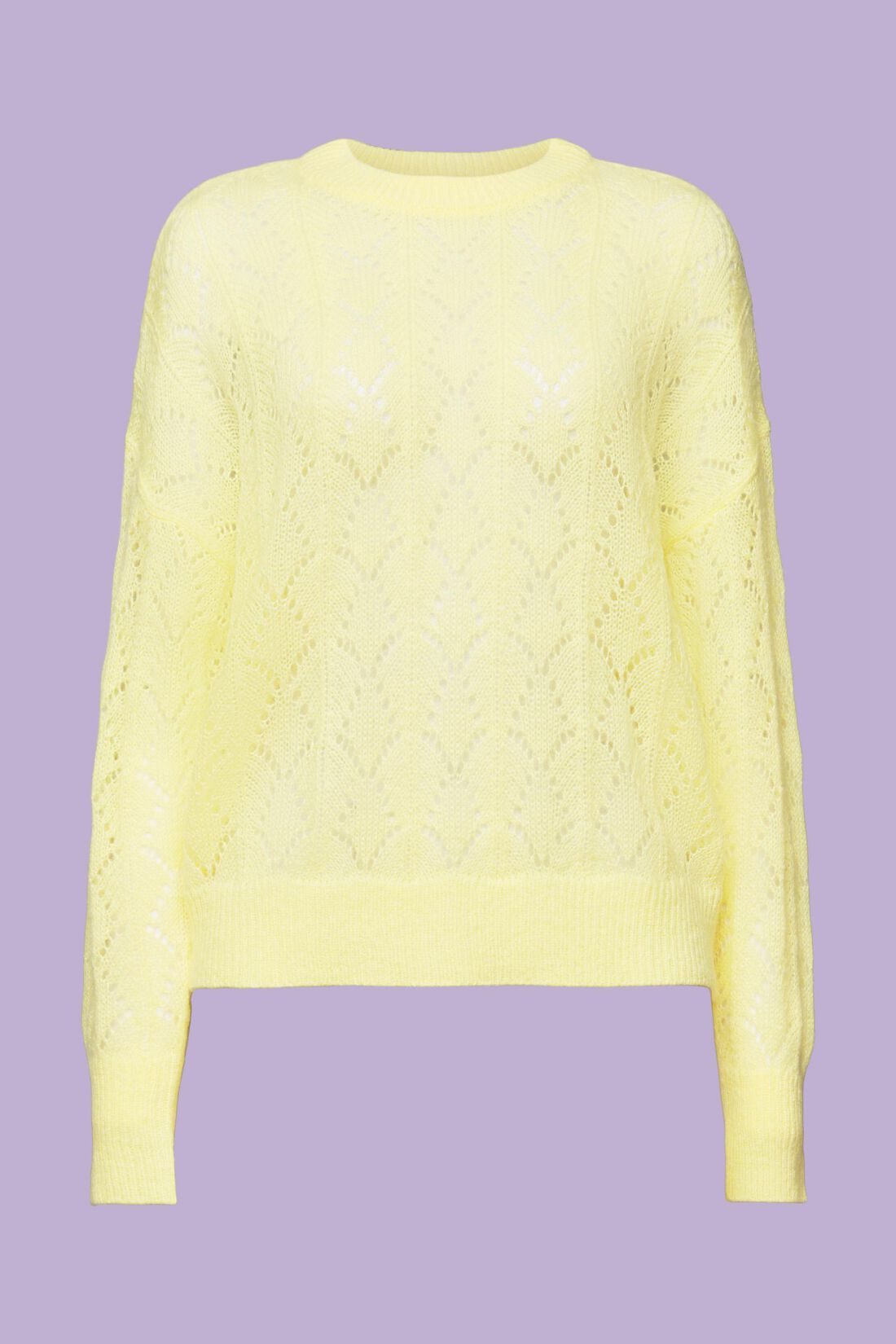 Offenmaschiger Pullover aus Wollmix