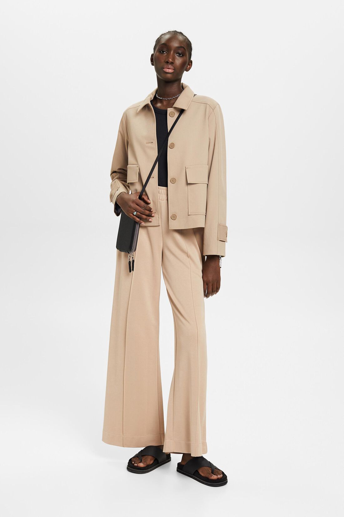 Gewebte Hose mit weitem Bein