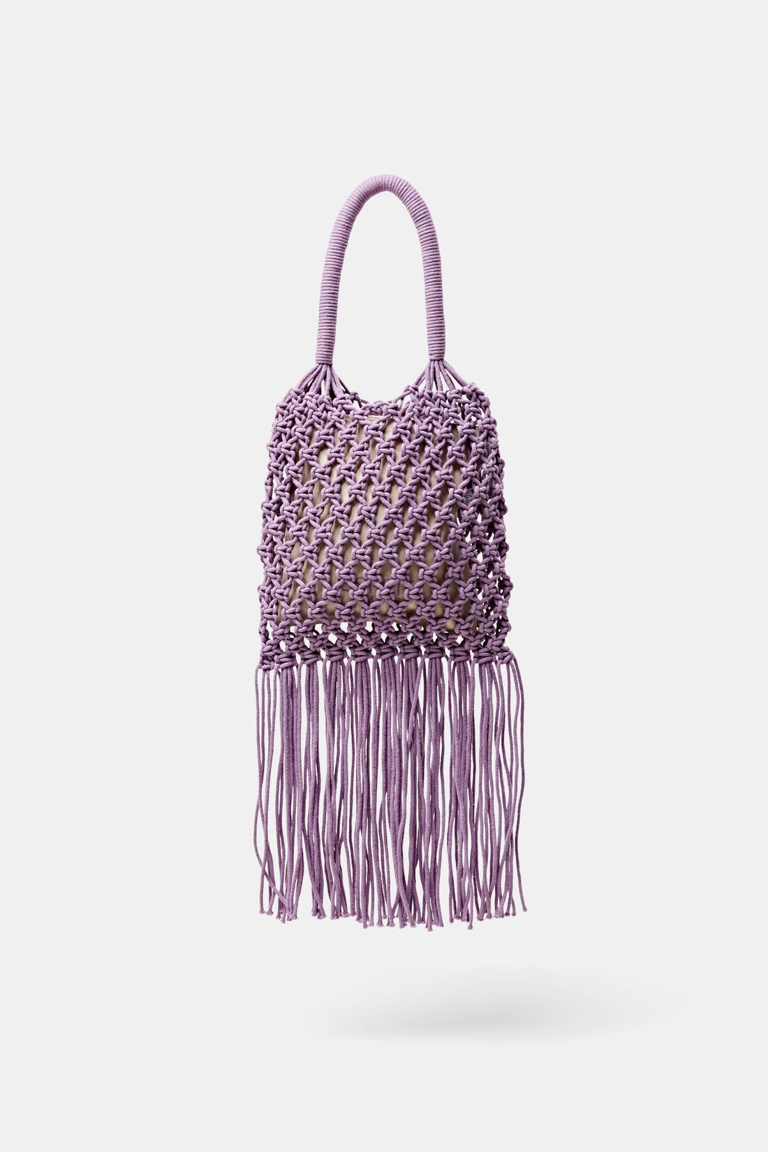 Geh&auml;kelte Tote Bag mit Streifen und Tasseln