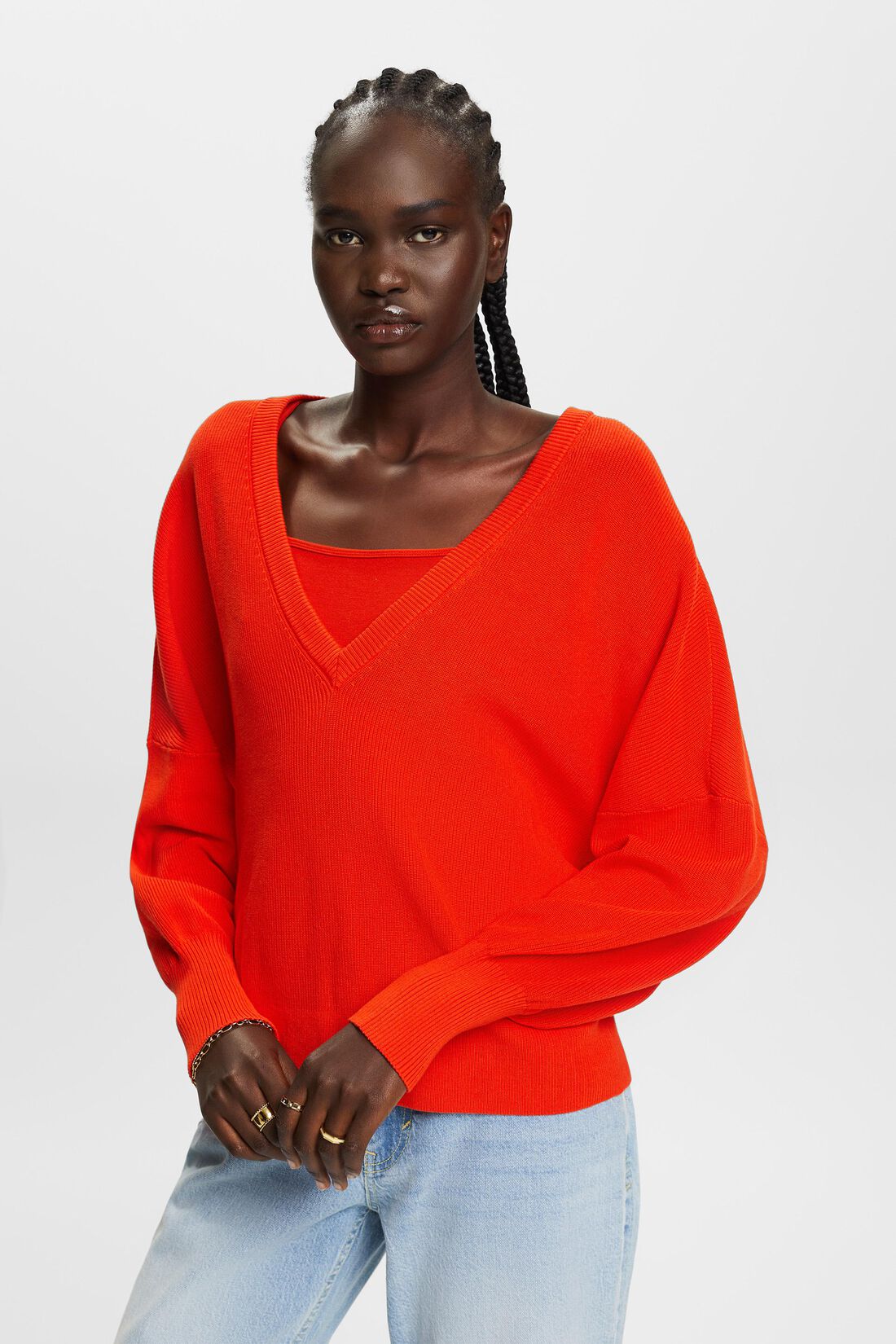Pullover mit Fledermaus&auml;rmeln, 100 % Baumwolle