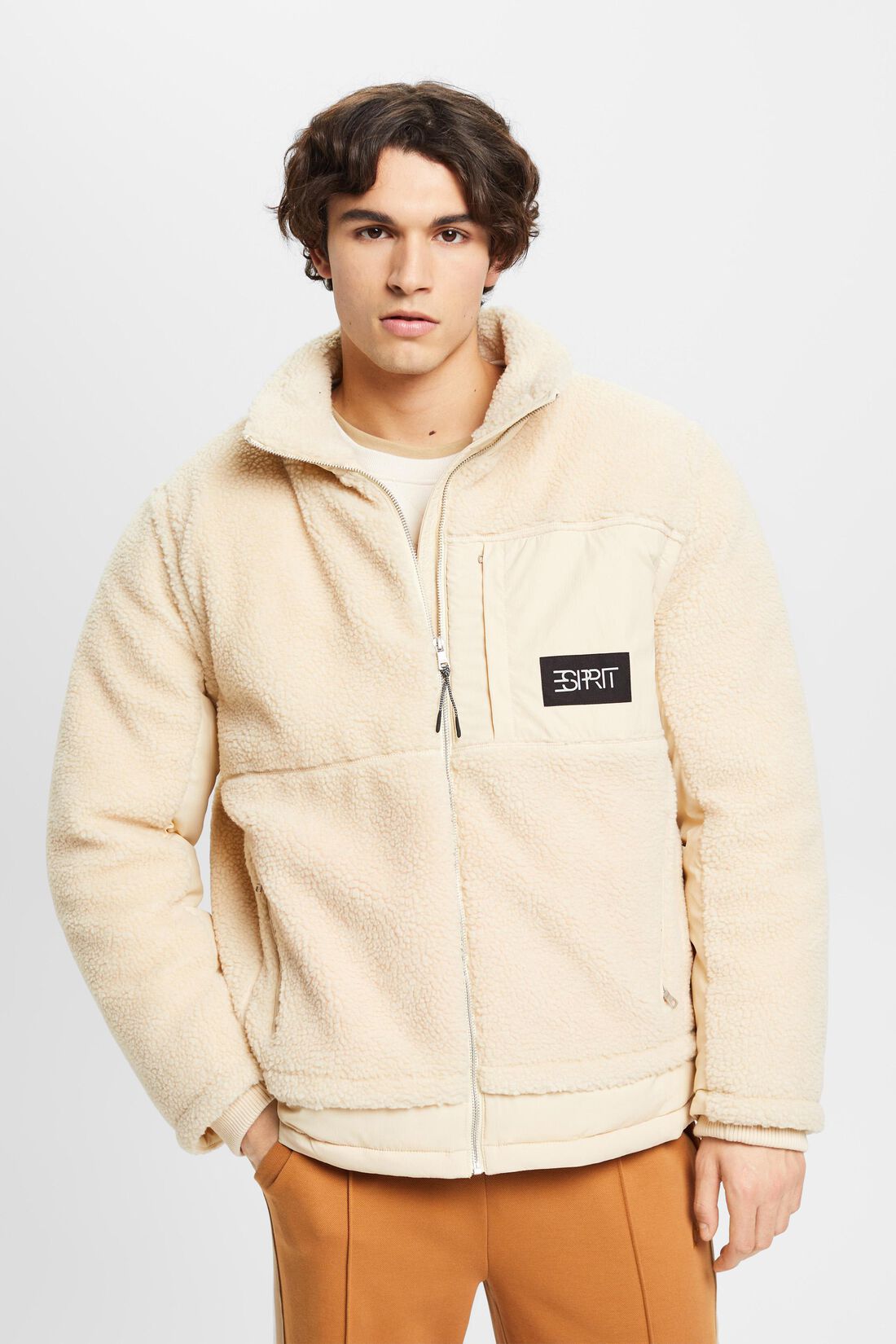 Sherpa-Jacke in abgen&auml;htem Design