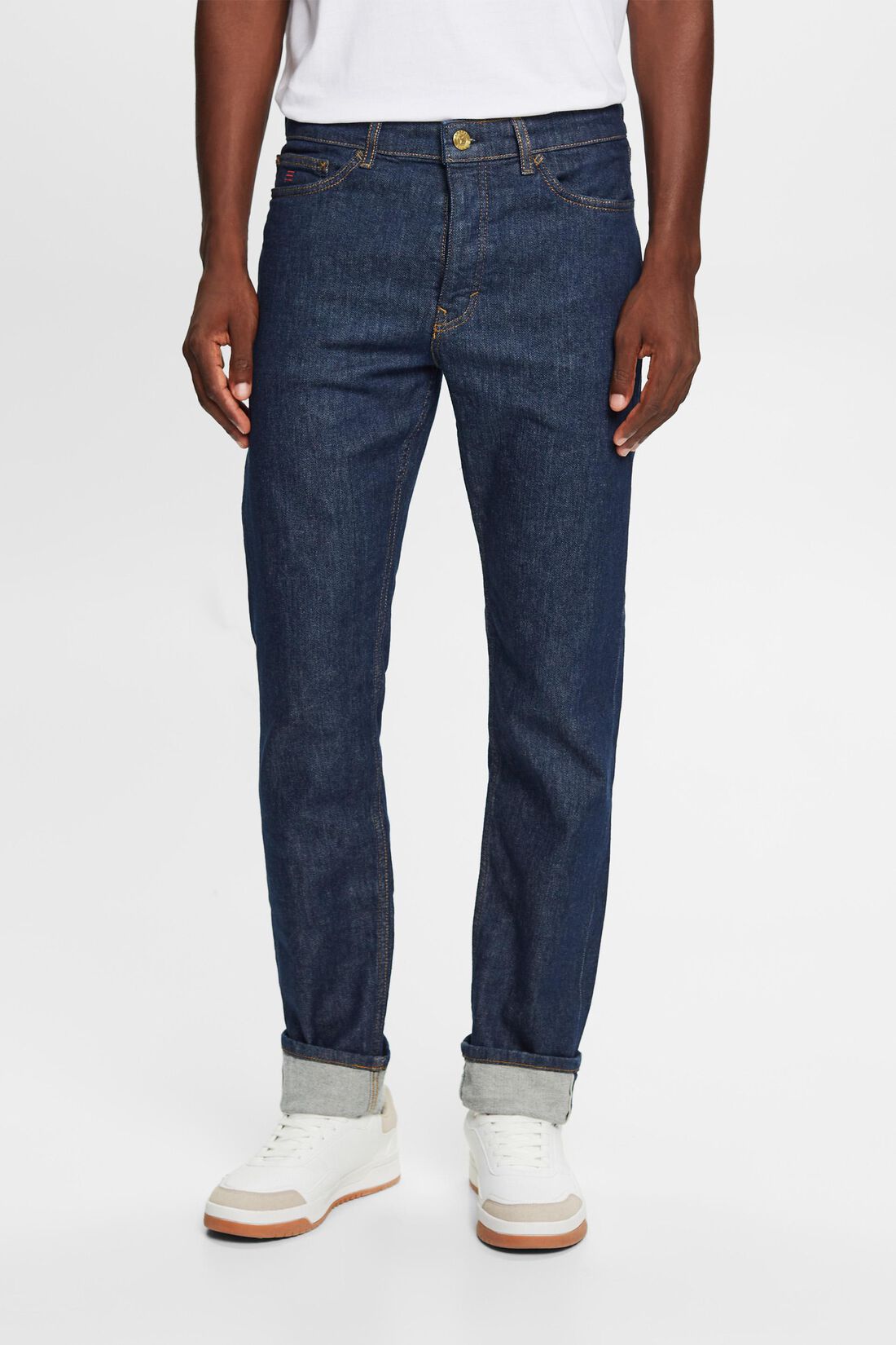 Jeans mit geradem Bein und mittlerer Bundh&ouml;he