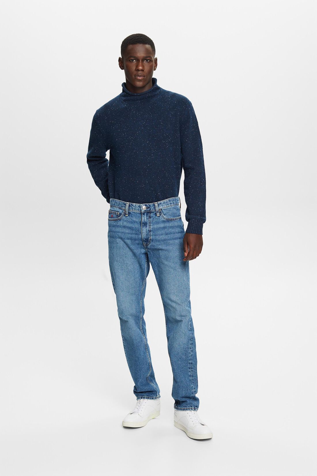 Jeans mit geradem Bein und mittlerer Bundh&ouml;he