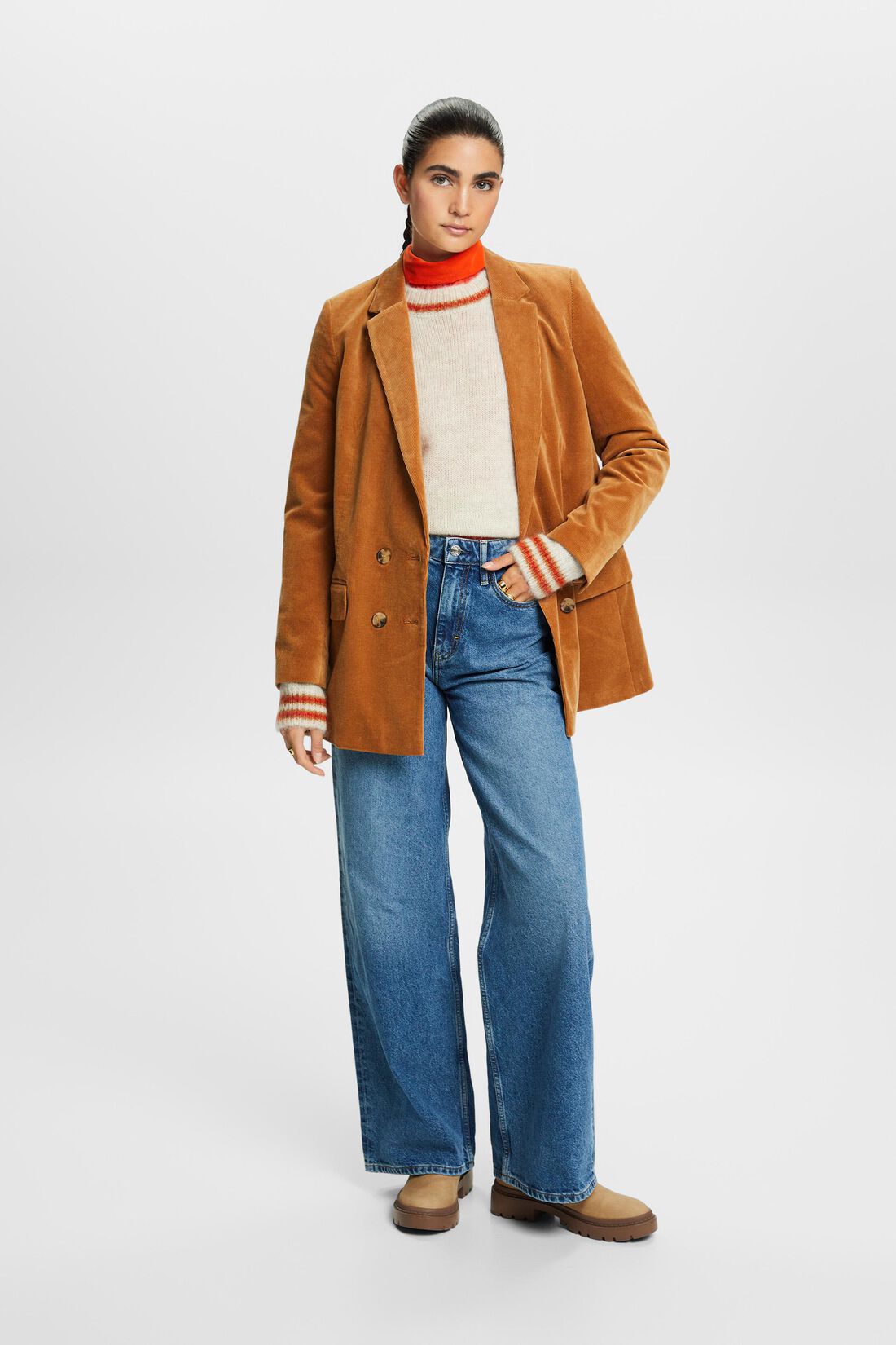Jeans mit hohem Bund und geradem Bein