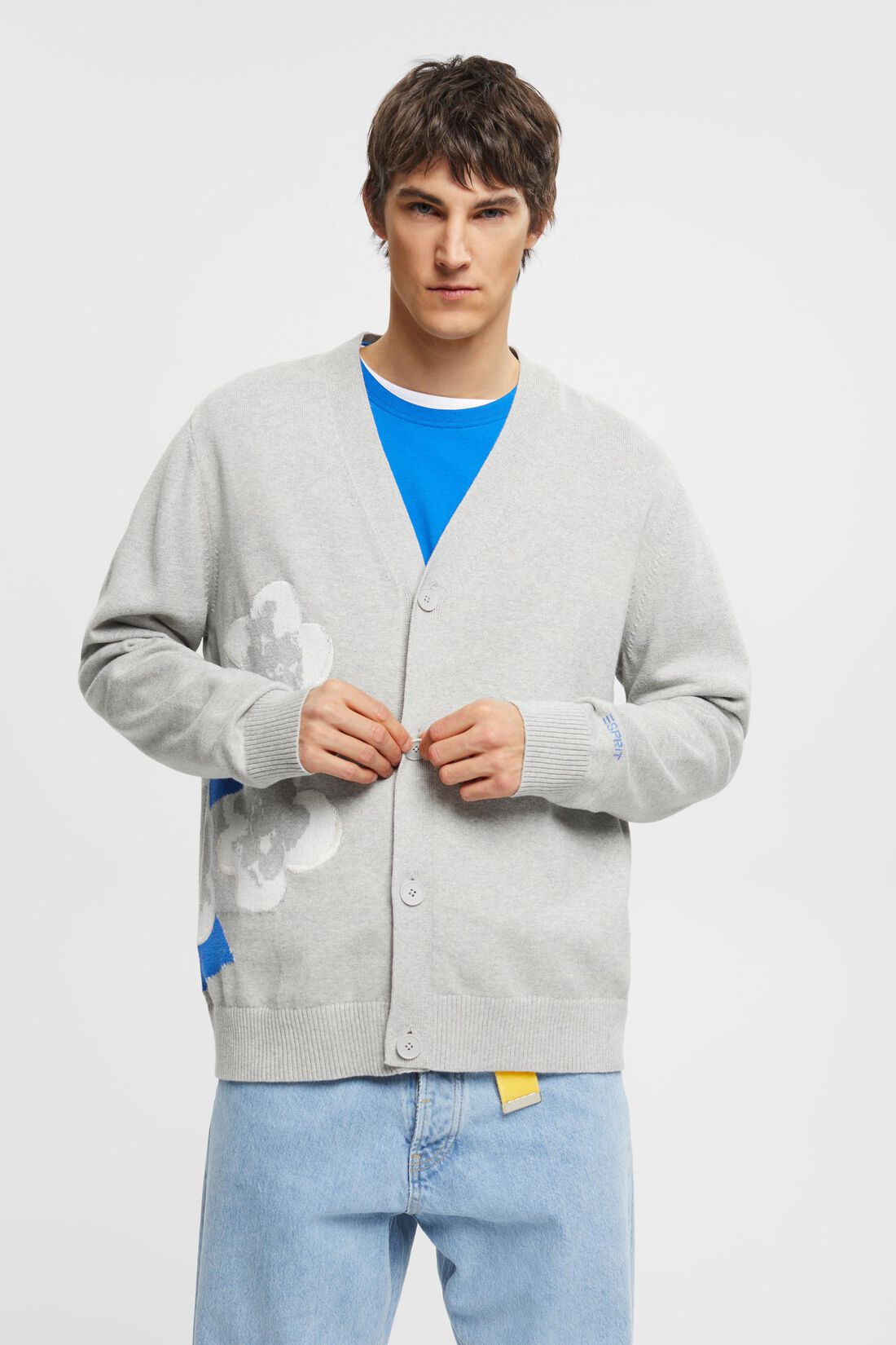 Cardigan mit floralem Jacquard-Muster