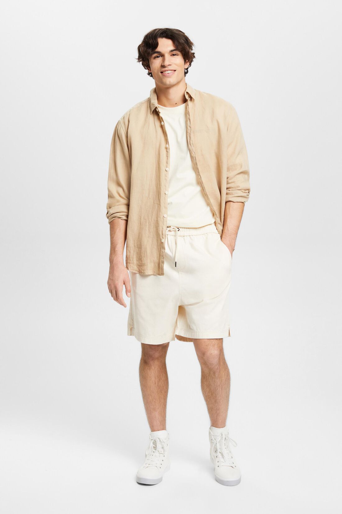 Shorts aus reiner Baumwolle mit Print hinten