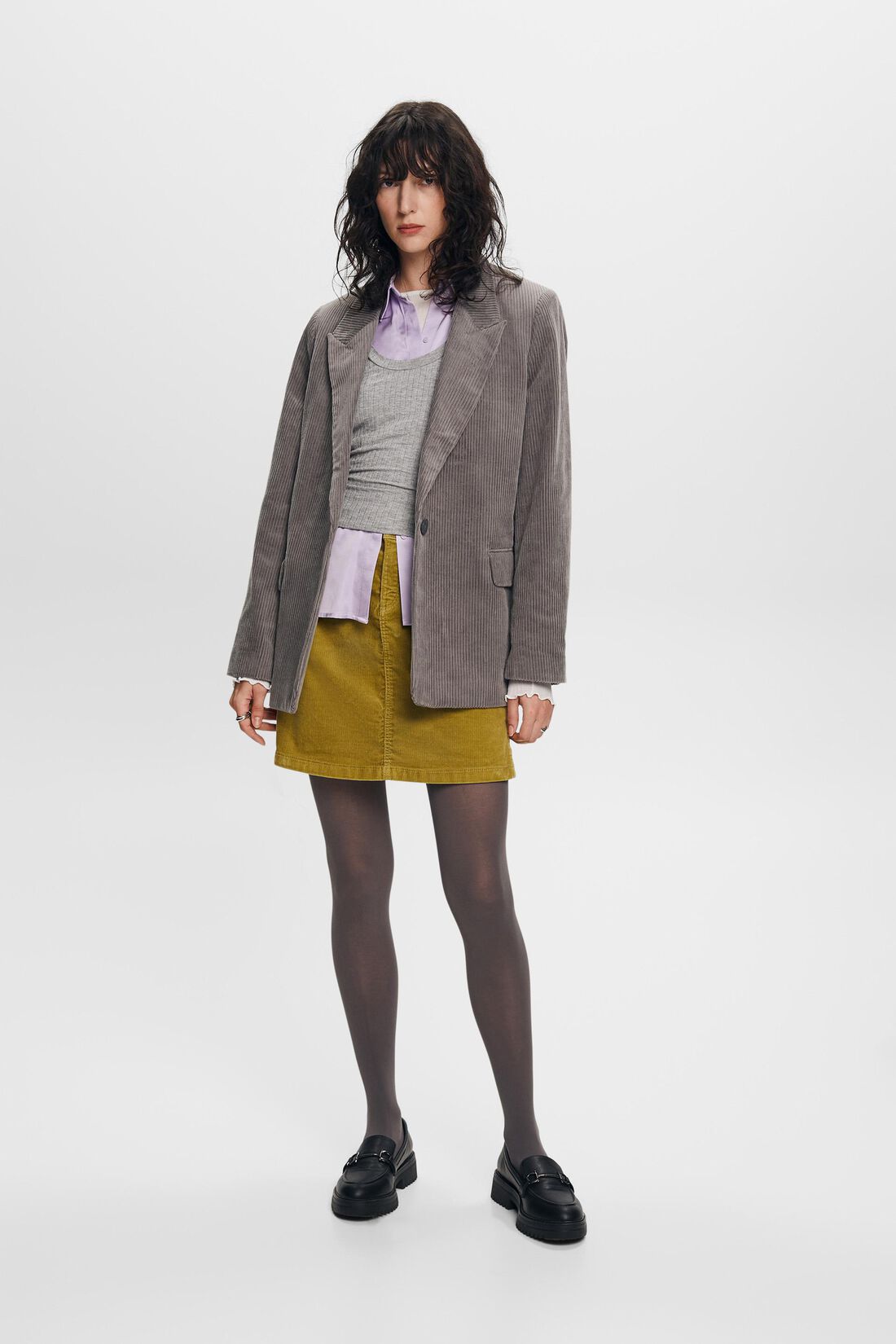 Oversized Cordblazer aus Baumwolle