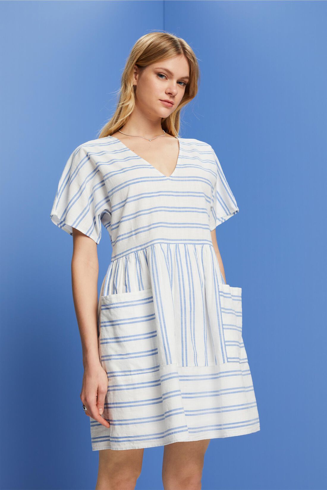 Gestreiftes Minikleid, 100% Baumwolle