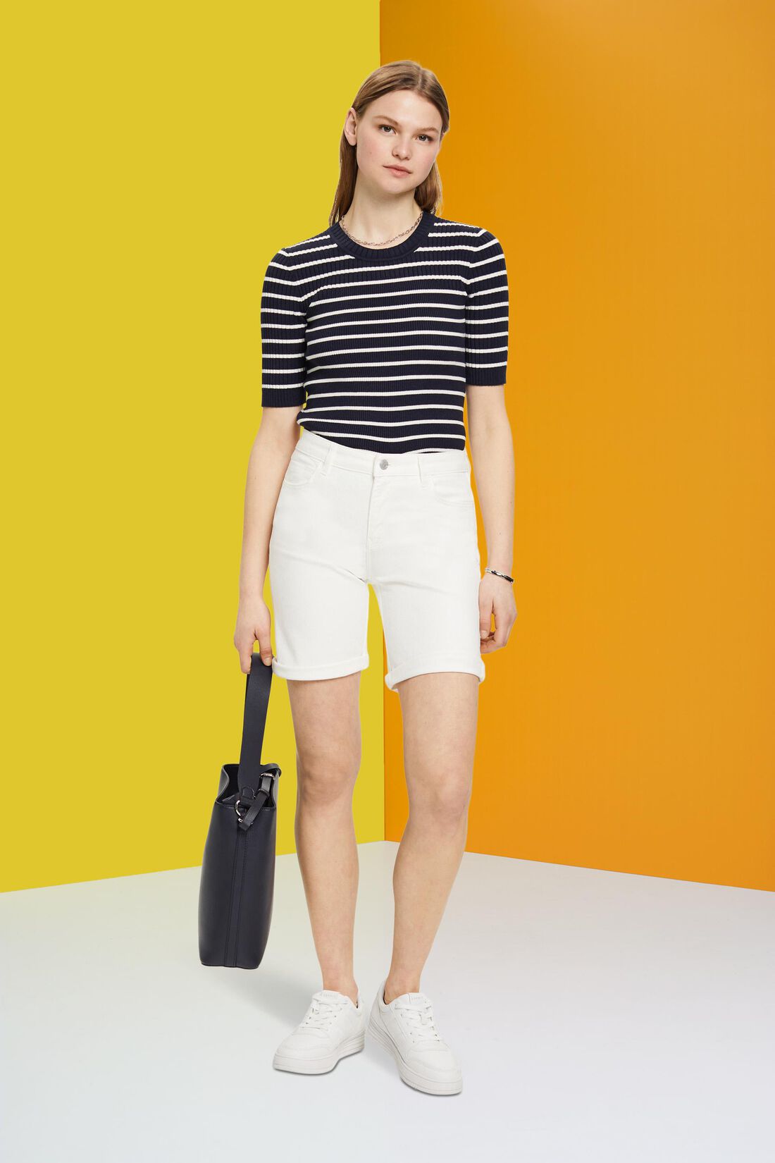 Shorts aus Baumwollstretch