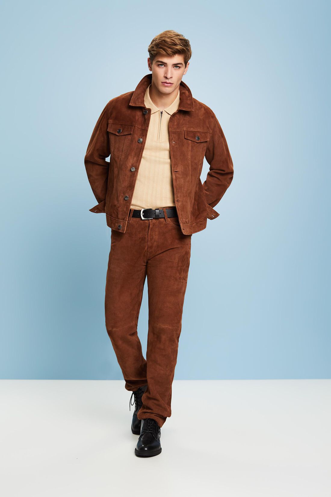 Truckerjacke aus Rauleder