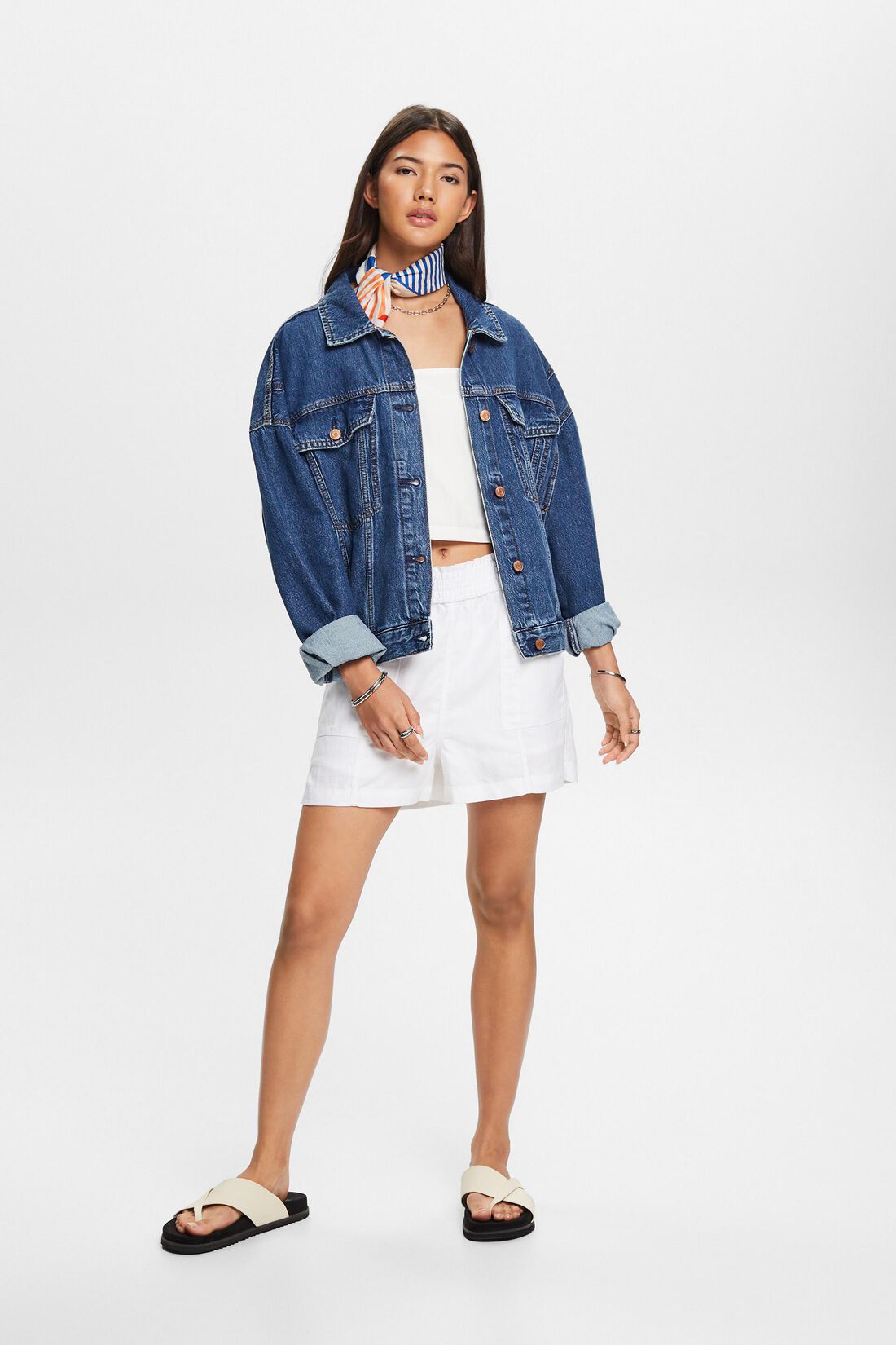 Pull-on-Shorts, Leinenmix