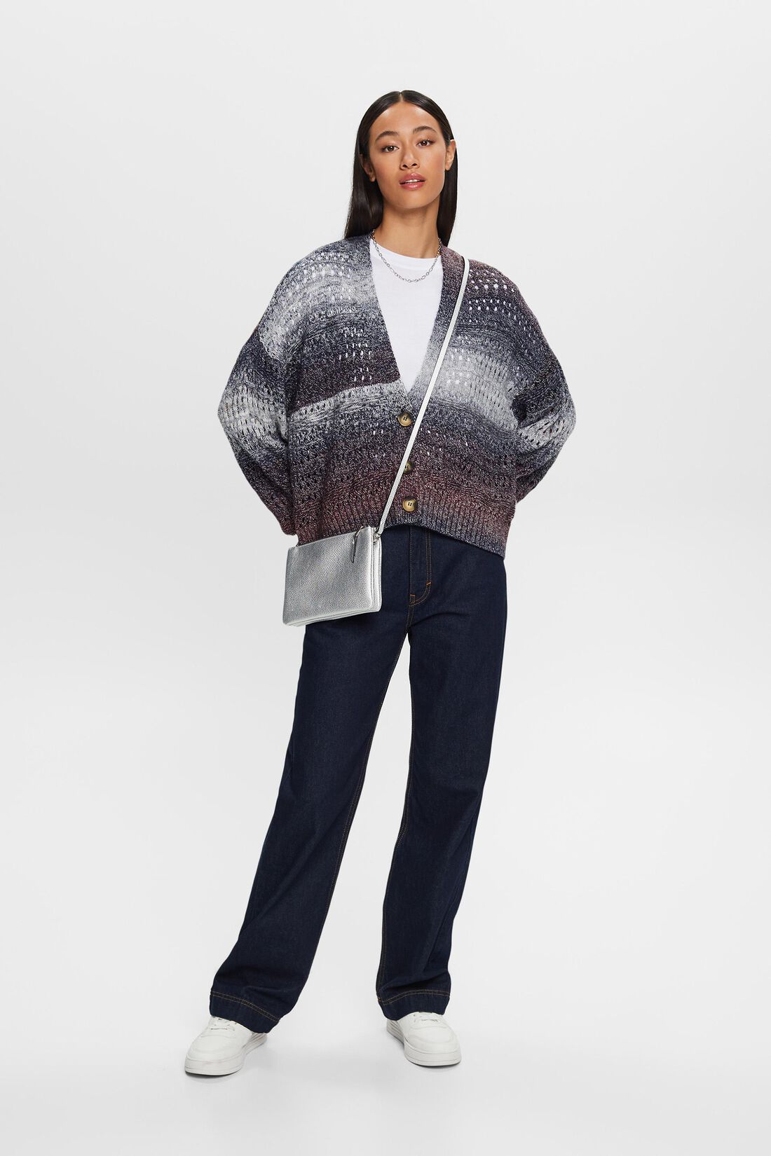 Offen gestrickter D&eacute;grad&eacute;-Cardigan