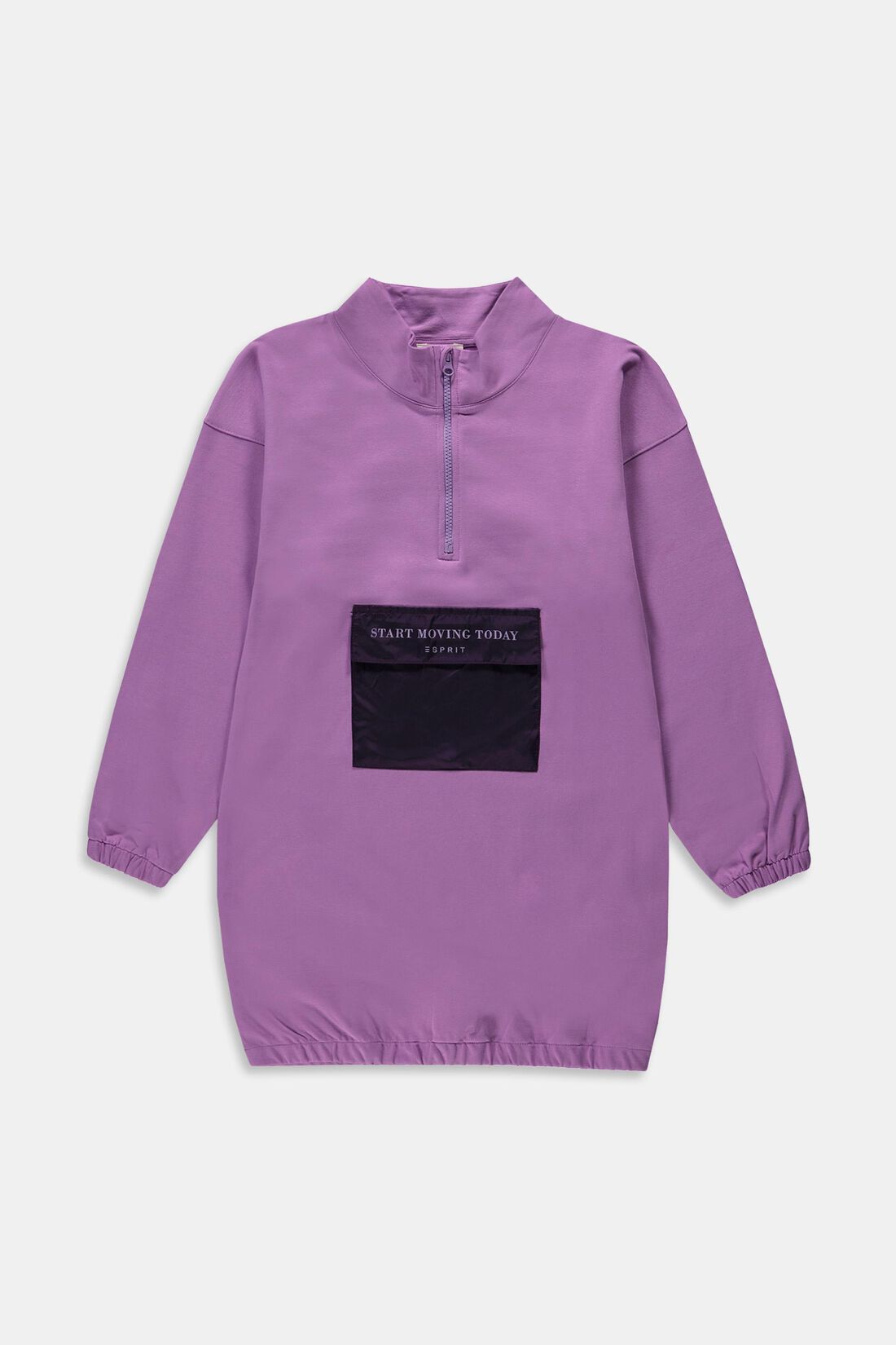 Sweatshirt-Kleid mit Statement-Print auf der Tasche
