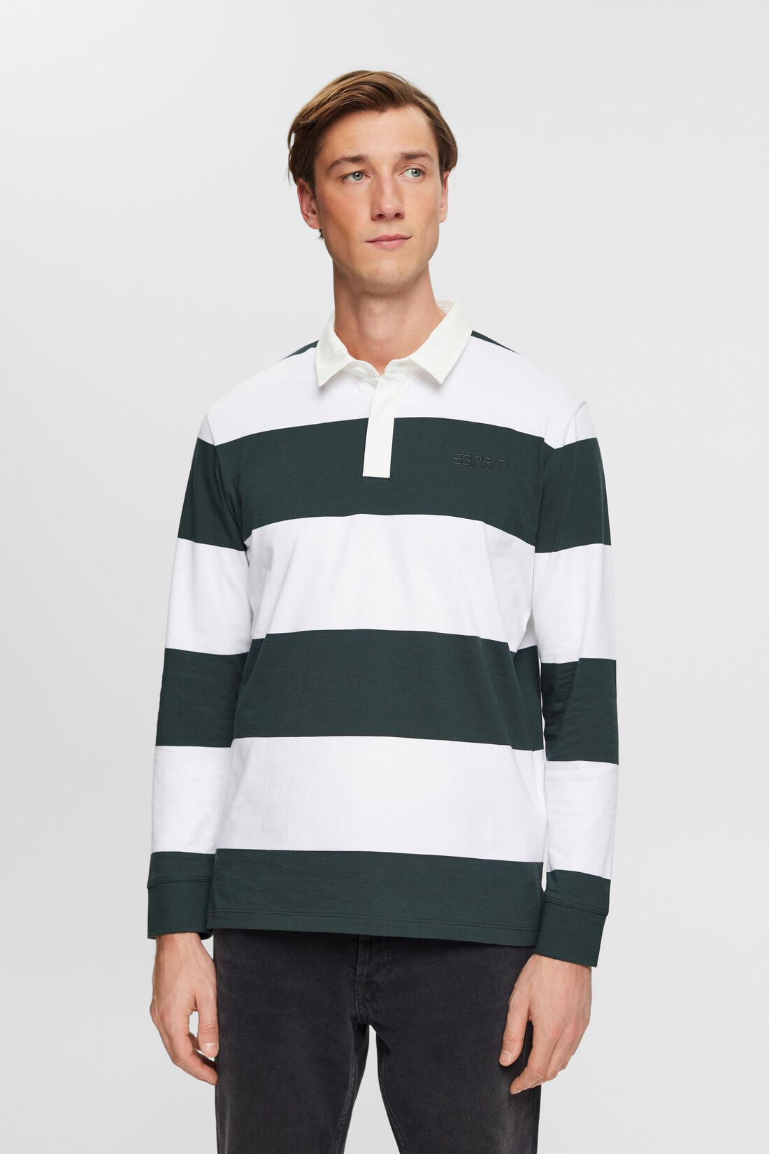Langarm-Poloshirt mit Streifen