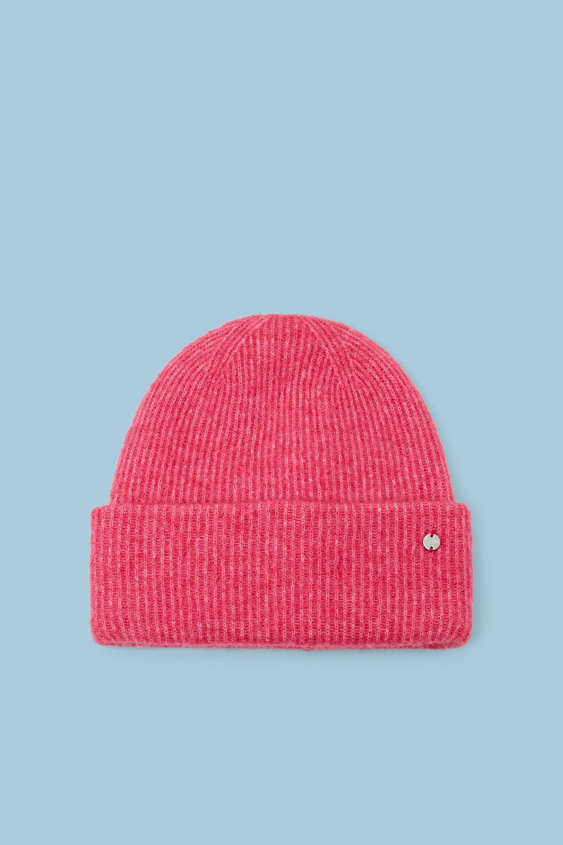 Gerippte Beanie aus Mohair-Wolle-Mix