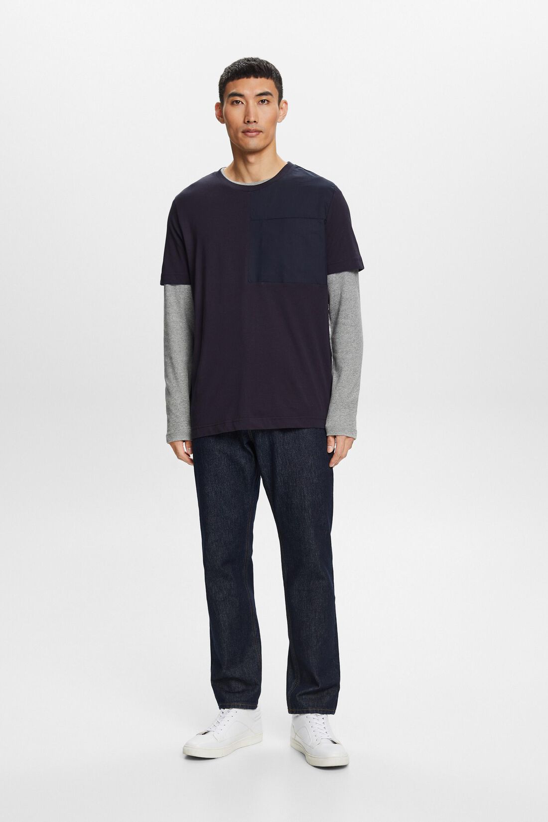 T-Shirt aus Jersey mit Brusttasche