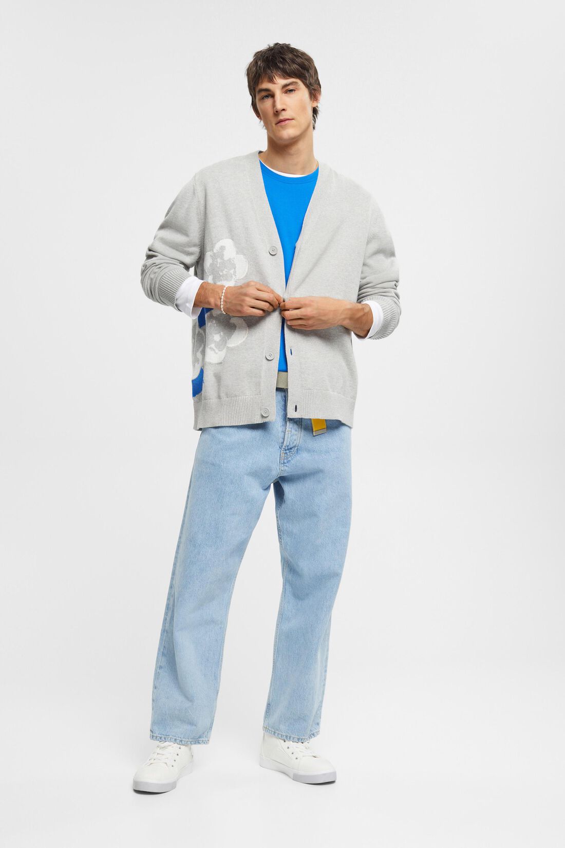 Cardigan mit floralem Jacquard-Muster