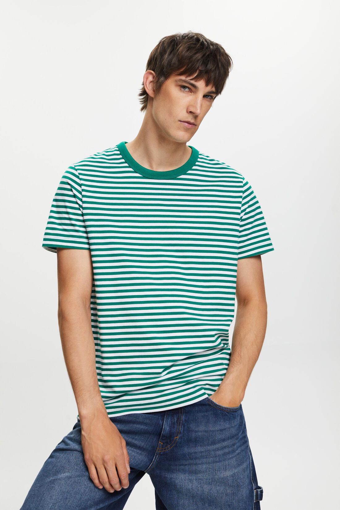 Gestreiftes Jersey T-Shirt, 100 % Baumwolle