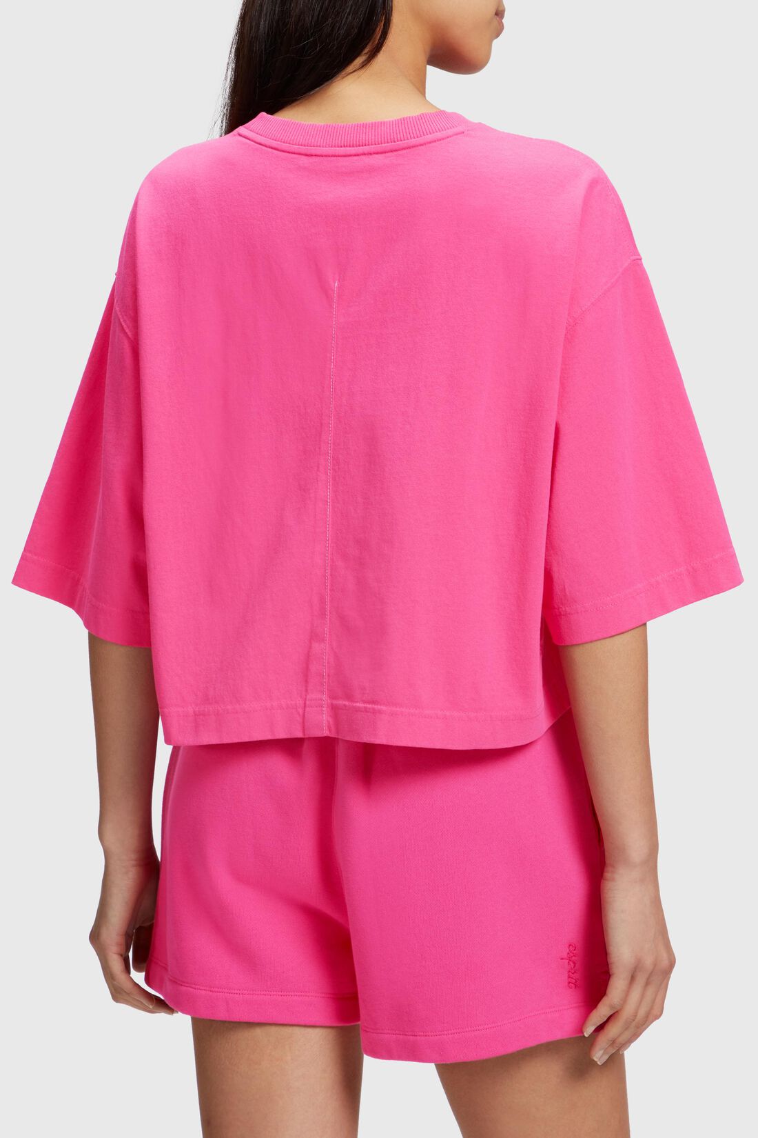 Cropped T-Shirt mit Delfin-Patch