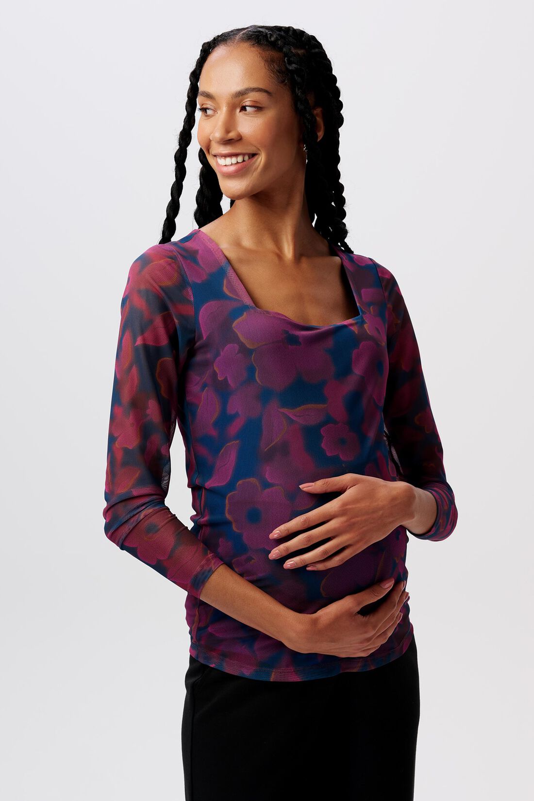 MATERNITY Longsleeve aus Mesh mit Print