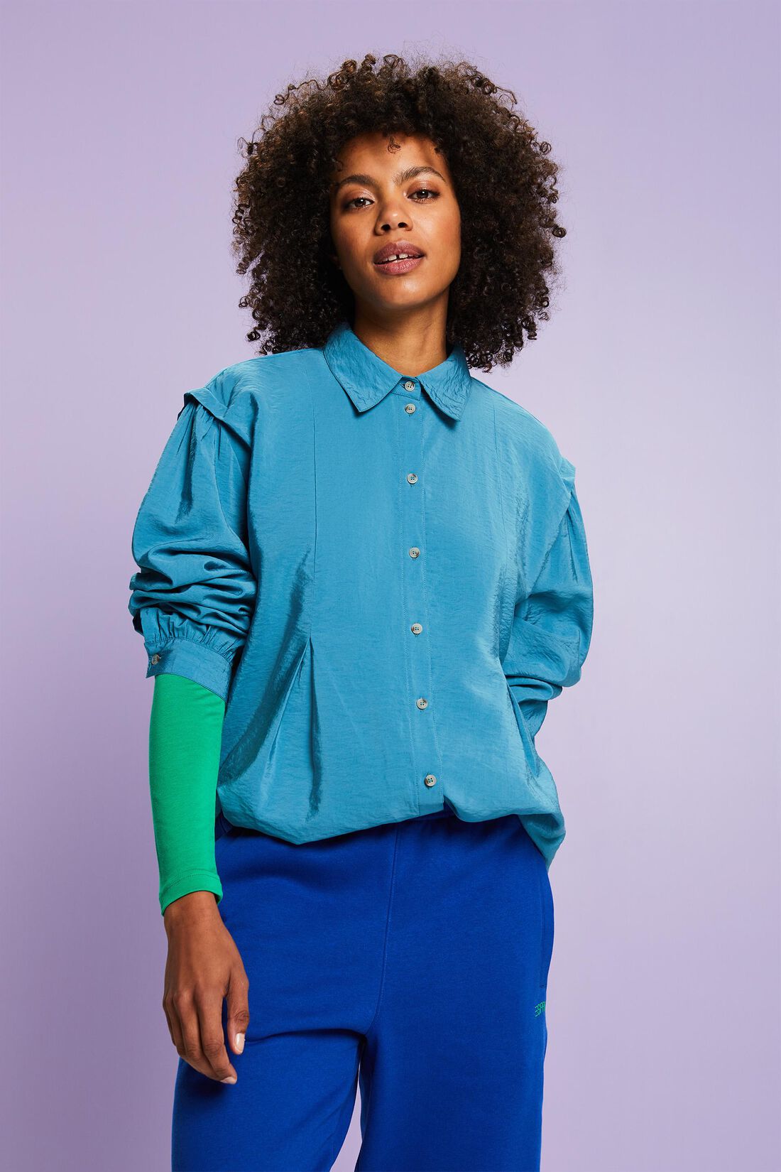 Bluse in Crinkle-Optik