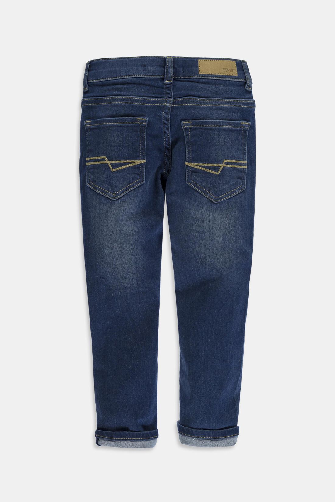 Washed Stretch-Jeans mit Verstellbund