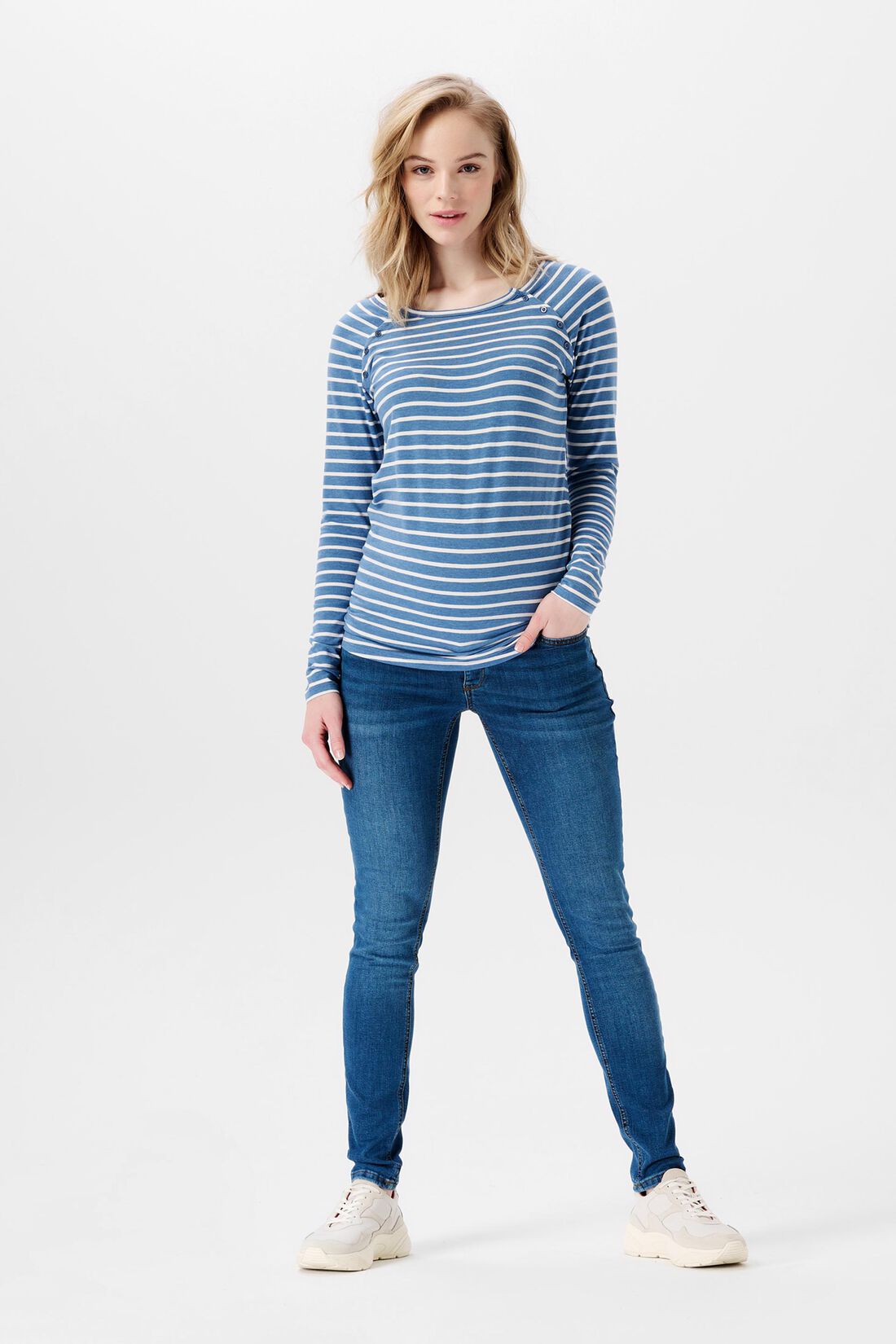 Schmal geschnittene Jeans mit &Uuml;berbauchbund