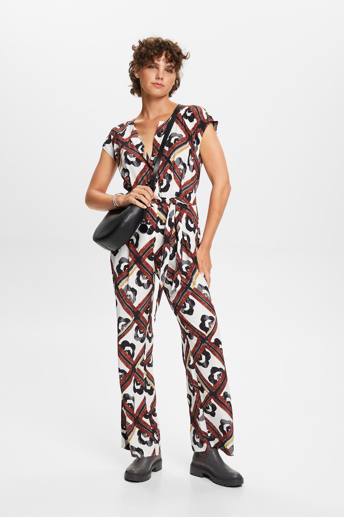 Langer Jumpsuit mit Muster